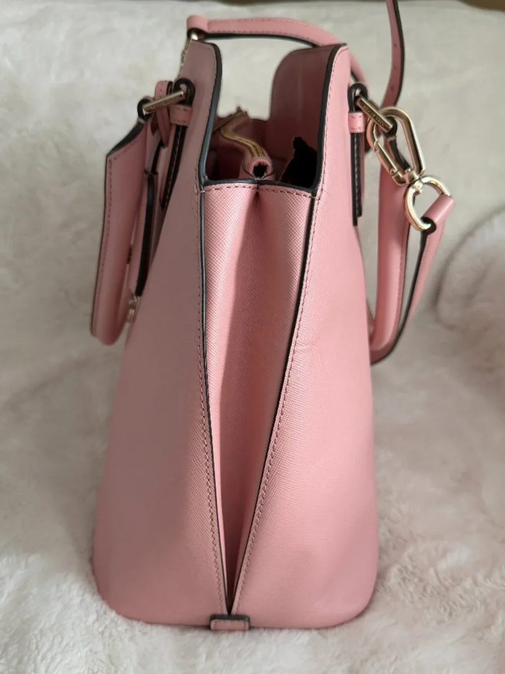 Tory Burch Robinson Open Dome Pink Leather Satchel Bag - Picture 5 of 16
